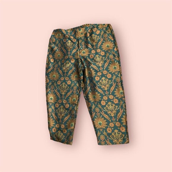 Maeve Green Floral Brocade Pants - Picture 1 of 9